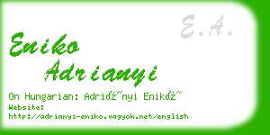 eniko adrianyi business card